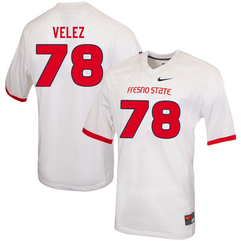 Men #78 Osmar Velez Fresno State Bulldogs College Football Jerseys Sale-White